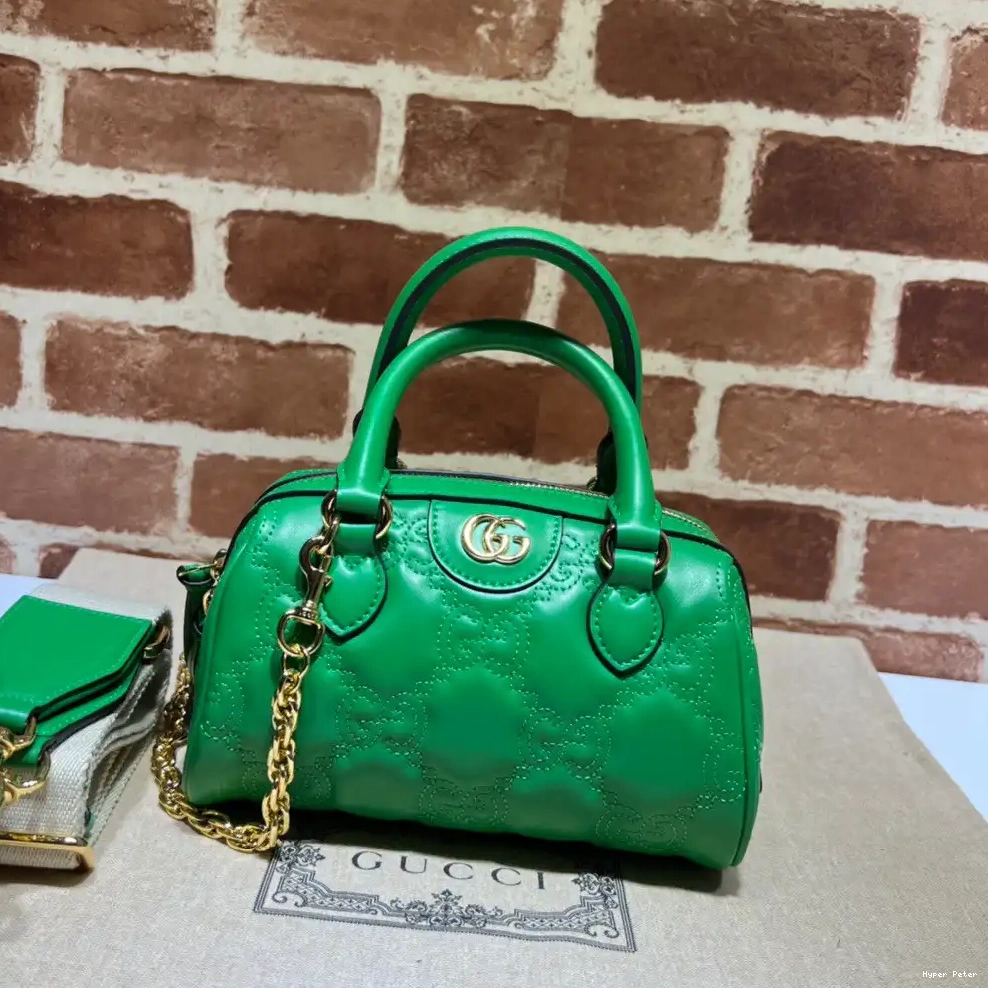 Hyperpeter leather matelassé bag GUCCI top handle GG 0701